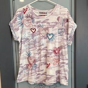 Johnny Was Embroidered Love Tee, M